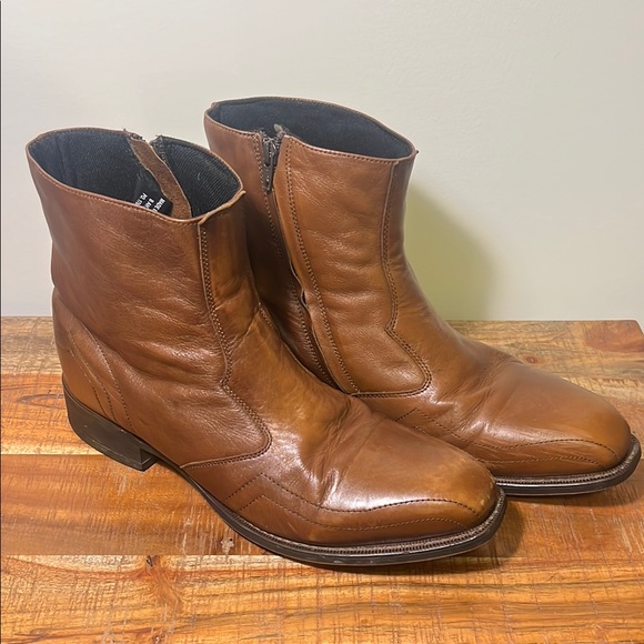 Laredo Mens Dress Boots With Side Zipper Laredo Brown Leather